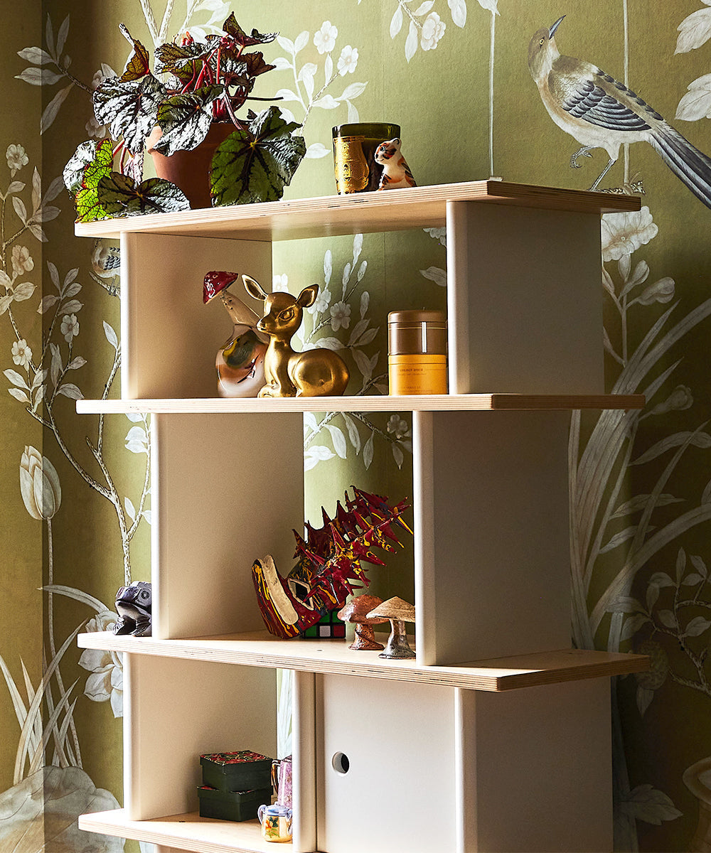 Oeuf NYC Vertical Mini Library, White / Birch