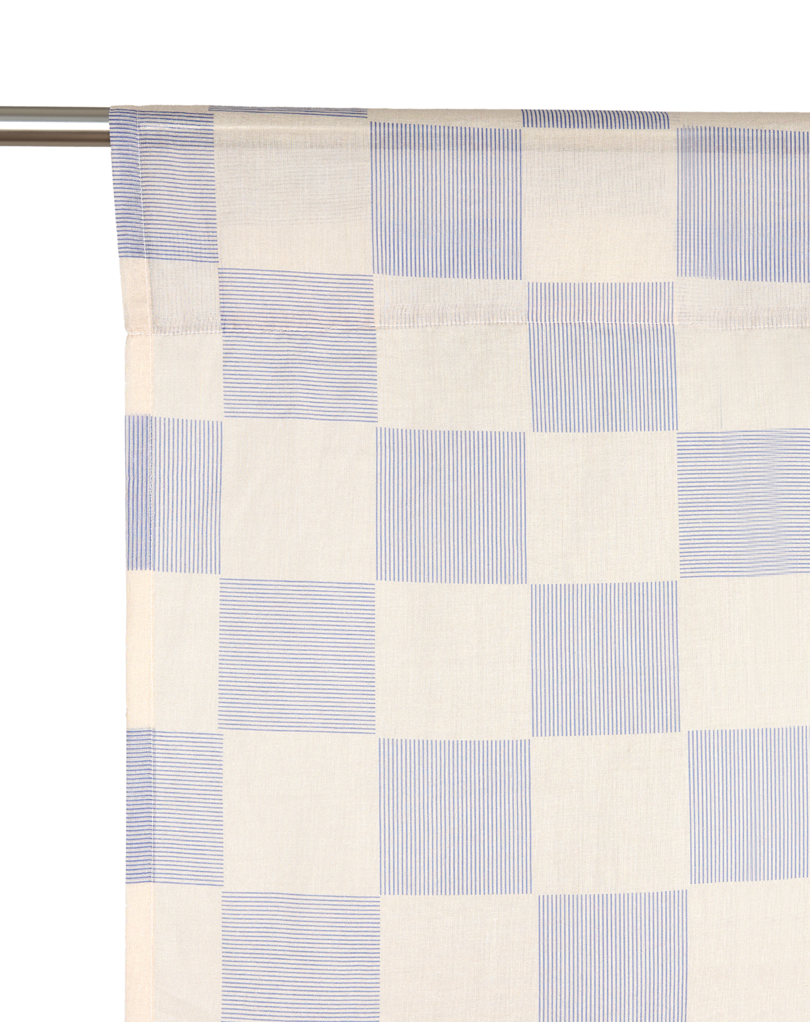 Nobodinoz Rideau Wendy en voile de coton bio Carreaux bleus