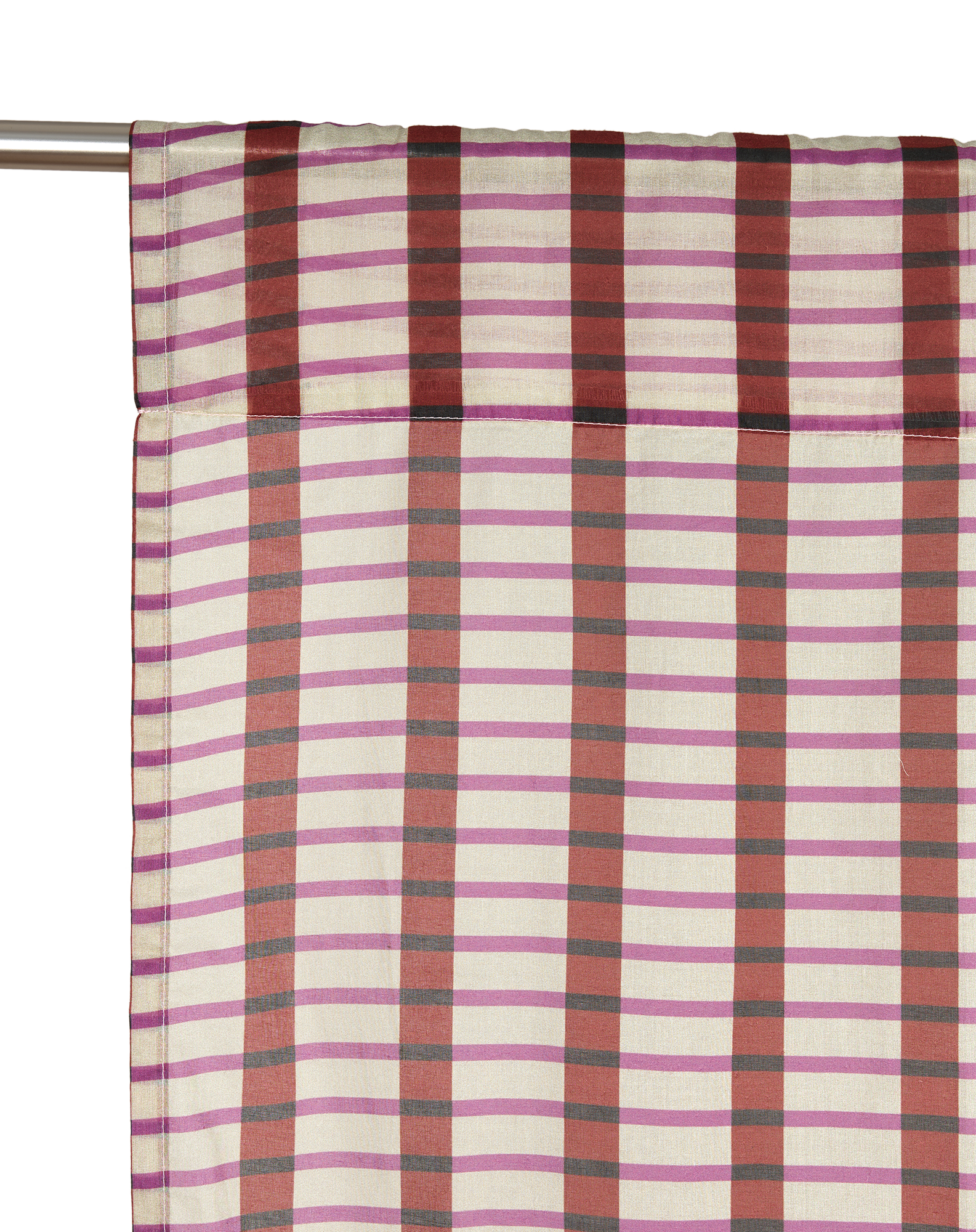 Nobodinoz Rideau Wendy en voile de coton bio Carreaux rouges