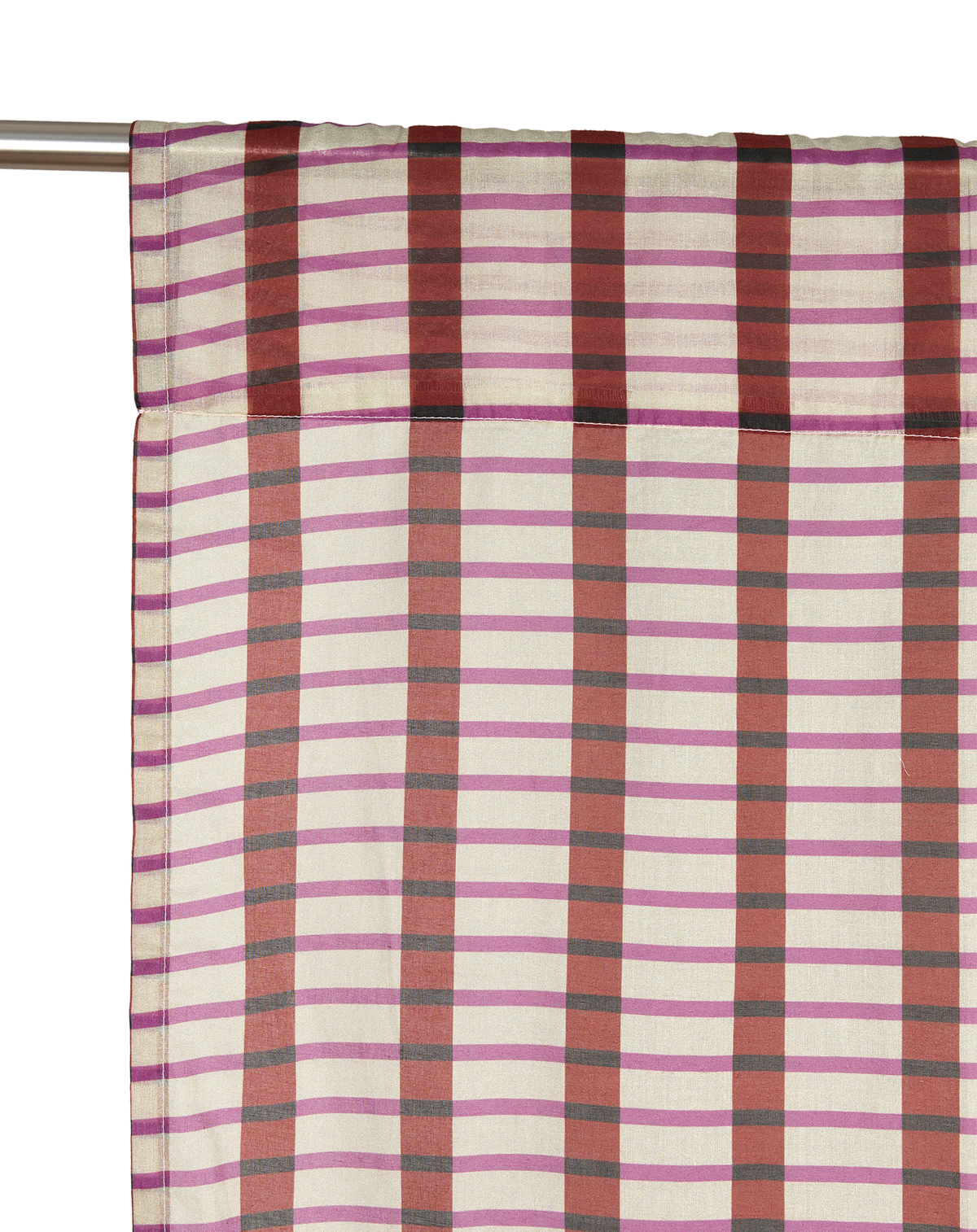 Nobodinoz Rideau Wendy en voile de coton bio Rayures diagonales vertes