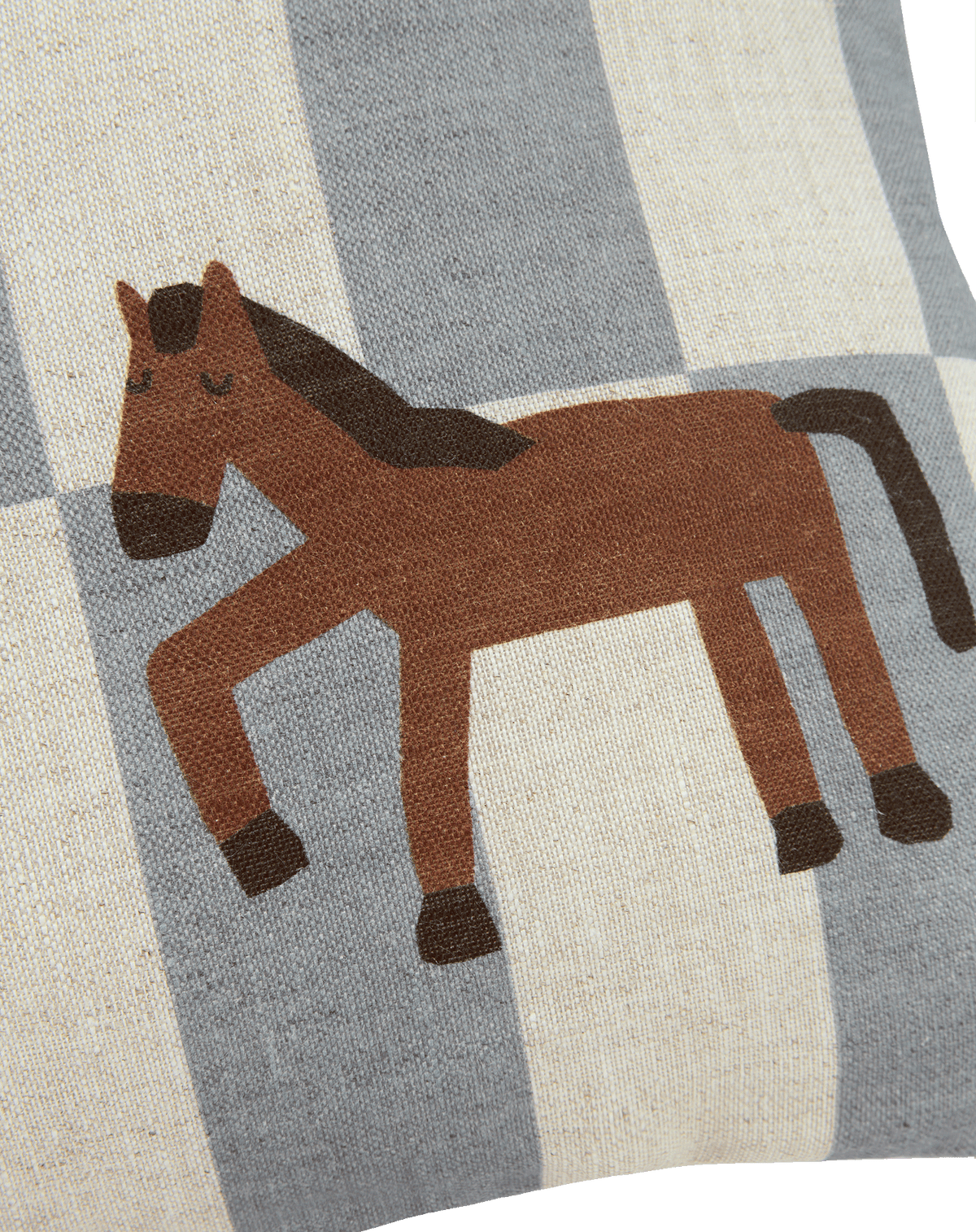 Cuscino di lino Nobodinoz Vibes piastrelle blu cavallo