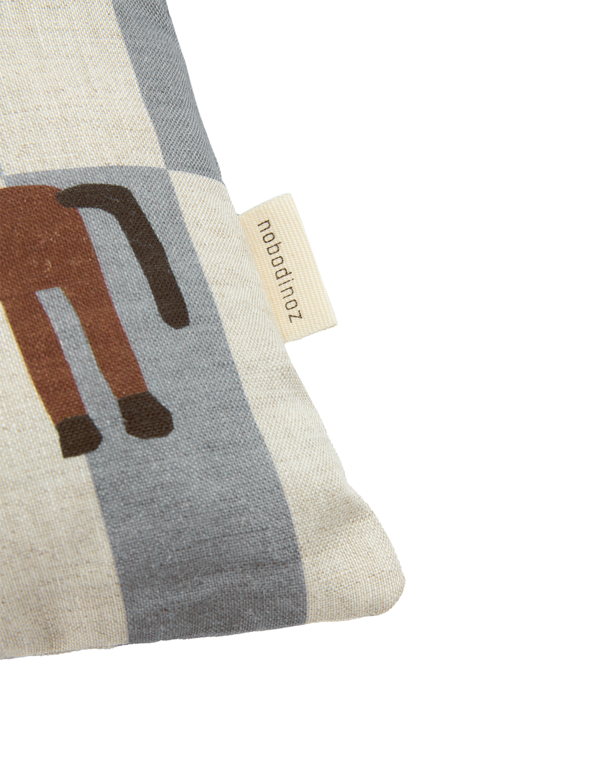 Cuscino di lino Nobodinoz Vibes piastrelle blu cavallo