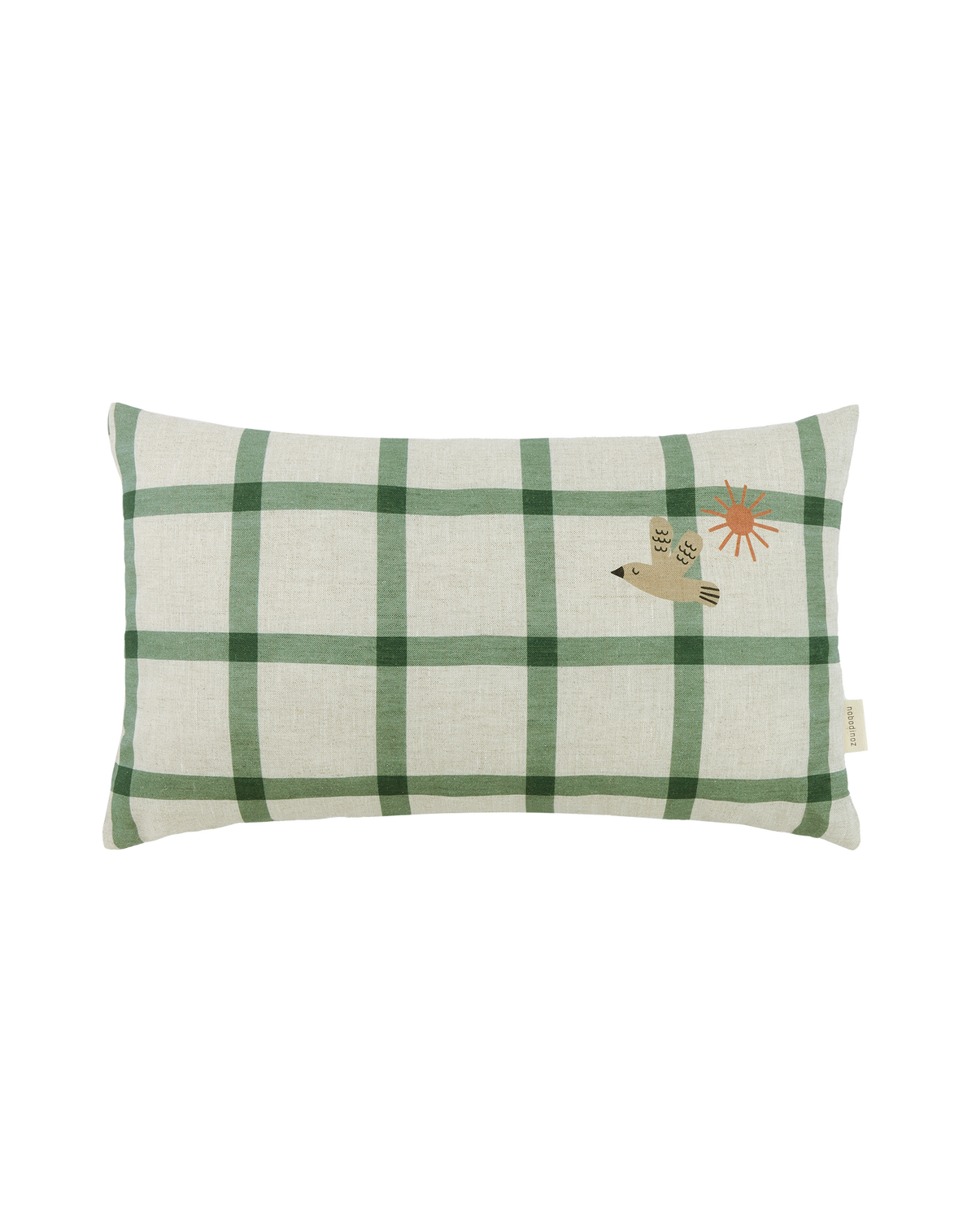 Cuscino di lino Nobodinoz Vibes verde uccello