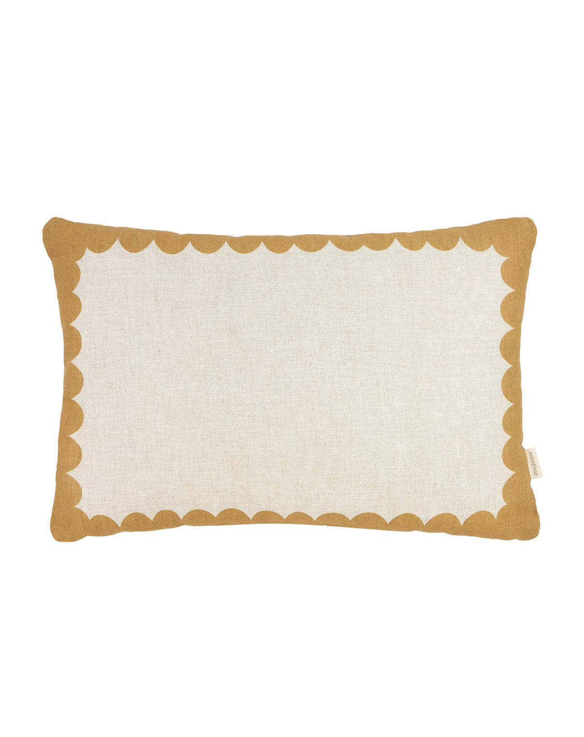 Cuscino Nobodinoz in lino beige senape