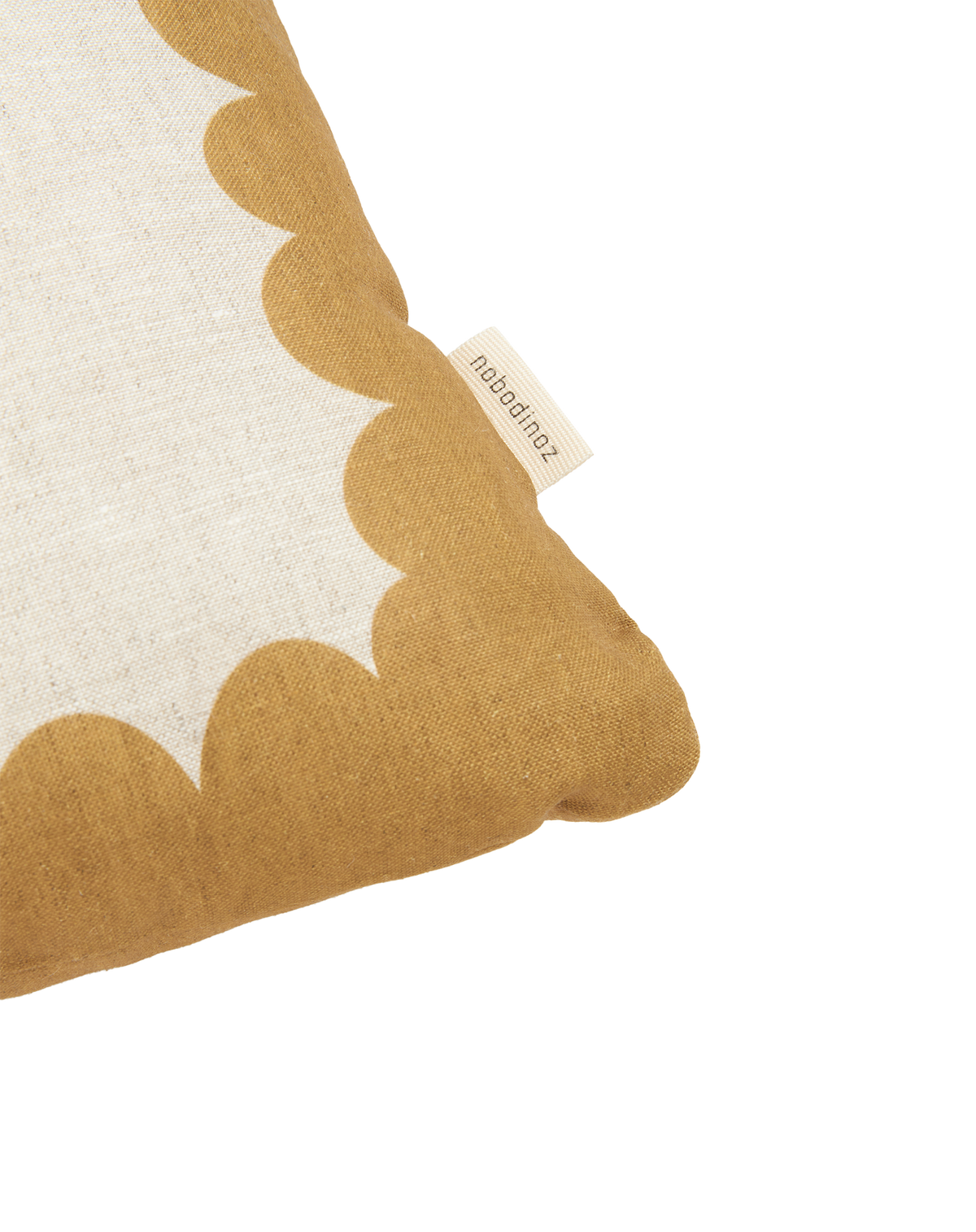 Cuscino Nobodinoz in lino beige senape
