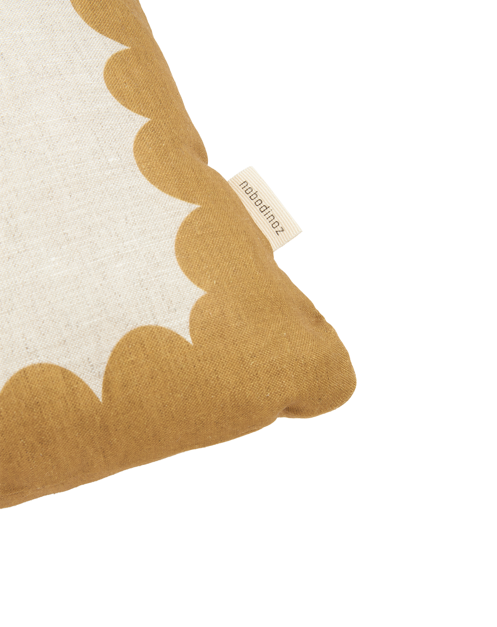 Nobodinoz Coussin en lin Moutarde Beige