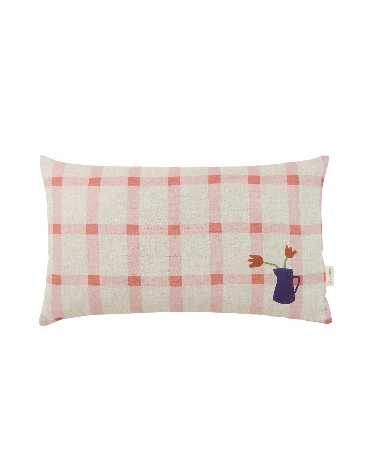 Cuscino di lino Nobodinoz Vibes rosa tulipani
