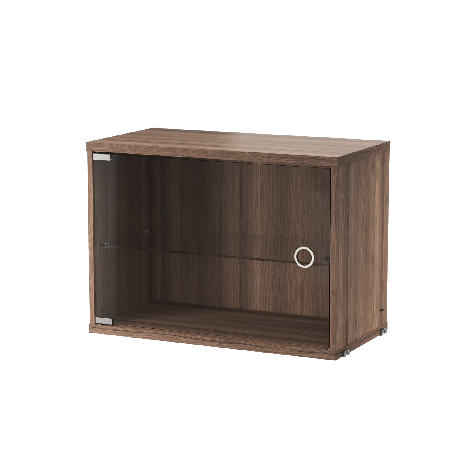 Display Cabinet with Swing Glass Door w58 x d30 x h42 cm Walnut