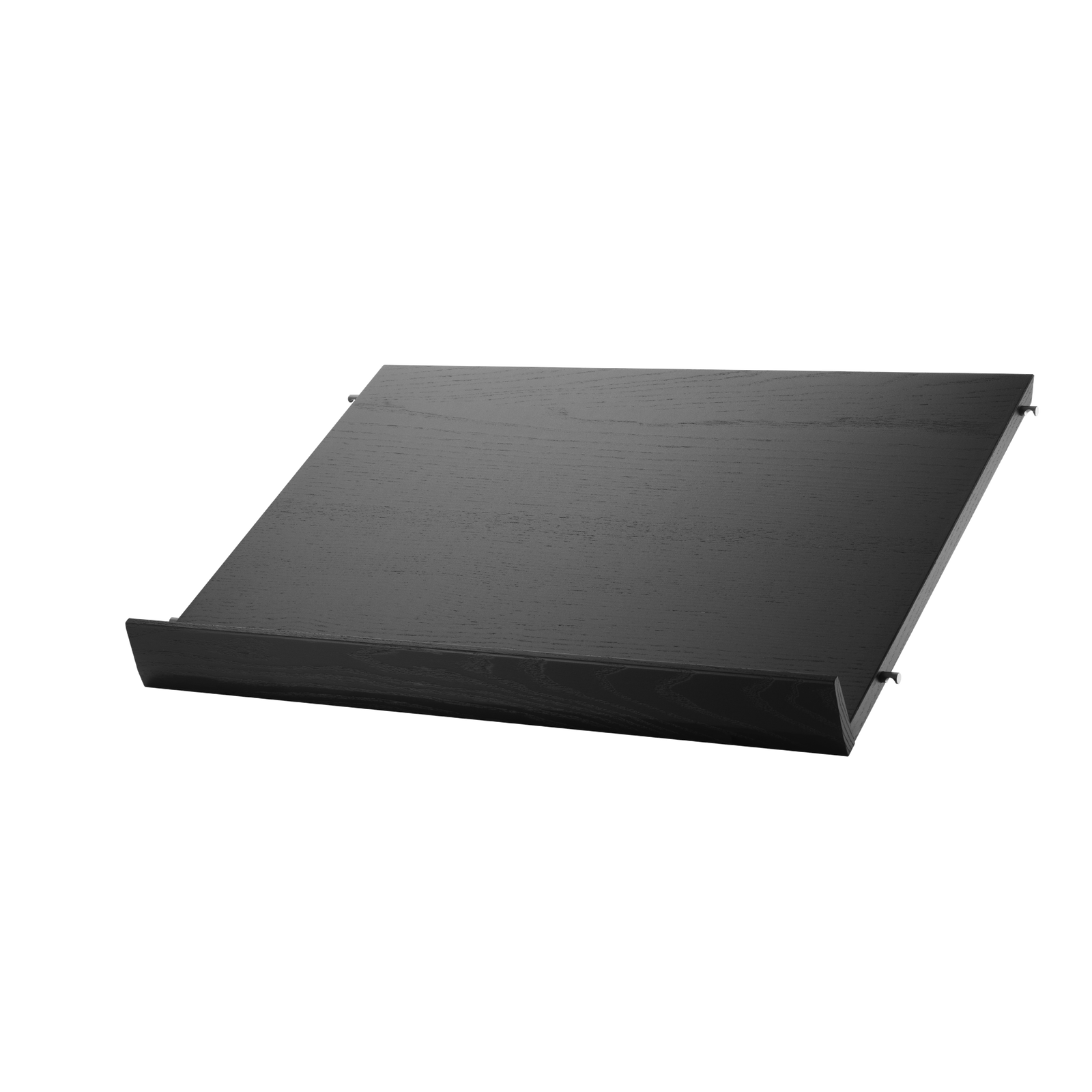 Magazine shelf solid w58 x d30 cm Black stained ash