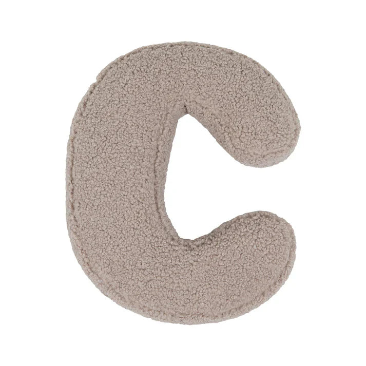 Betty's Home Coussin Lettres C Mocha Bouclé