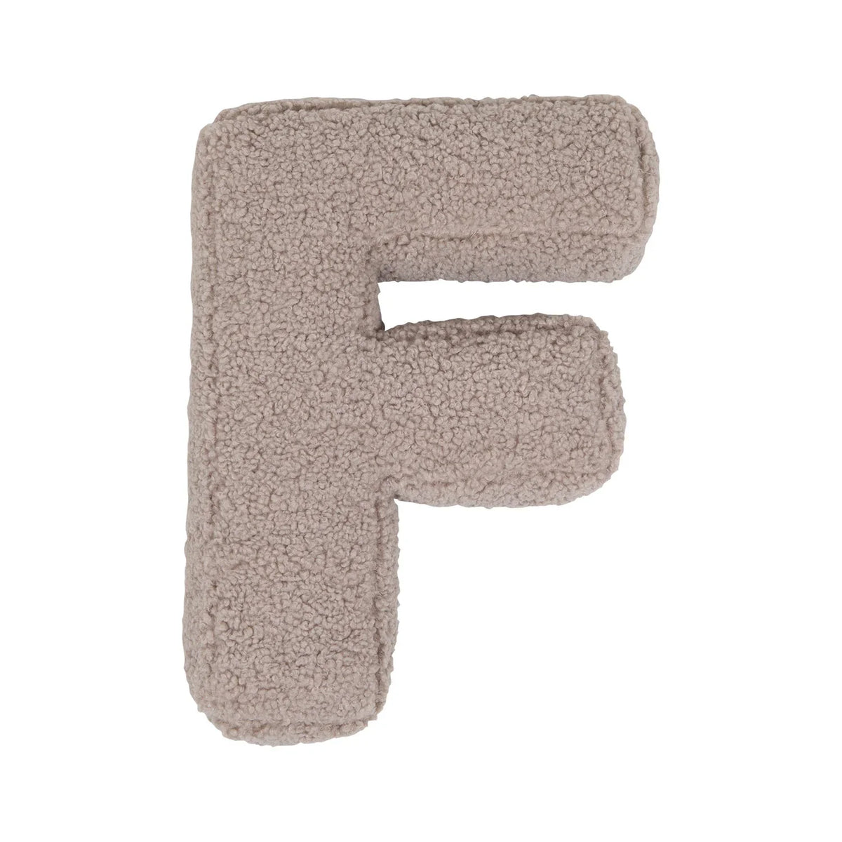 Cuscino lettera F Mocha Bouclé di Betty's Home